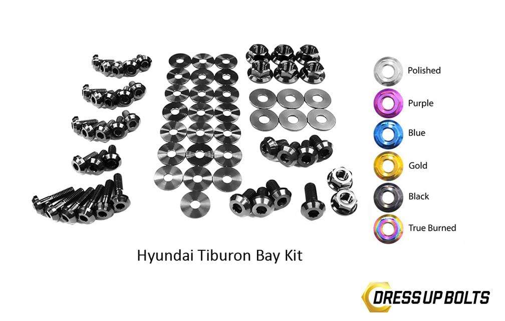 Hyundai Tiburon (2003-2008) Titanium Dress Up Bolts Engine Bay Kit - DressUpBolts.com