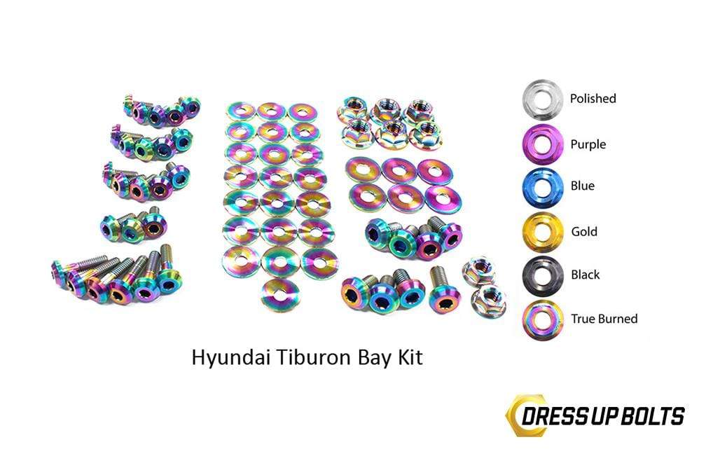 Hyundai Tiburon (2003-2008) Titanium Dress Up Bolts Engine Bay Kit - DressUpBolts.com