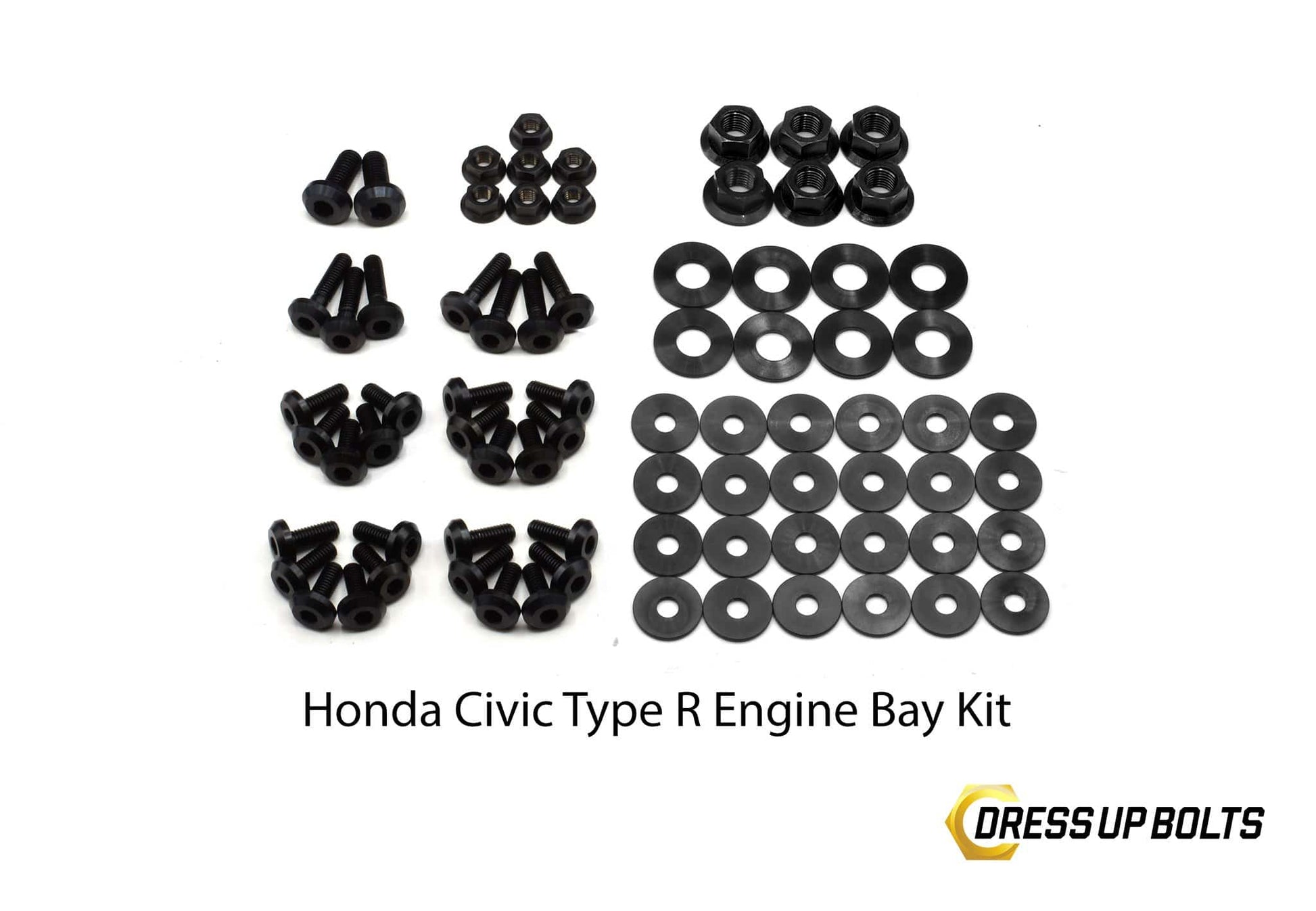 Honda Civic Type R (2017-2019) Titanium Dress Up Bolt Full Engine Bay Kit - DressUpBolts.com
