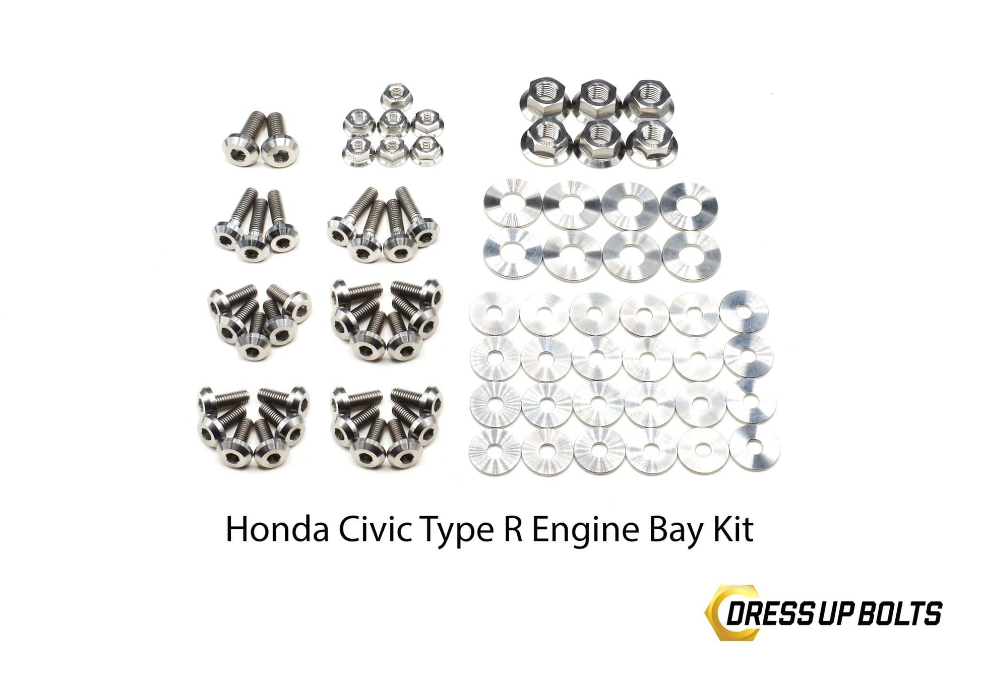 Honda Civic Type R (2017-2019) Titanium Dress Up Bolt Full Engine Bay Kit - DressUpBolts.com