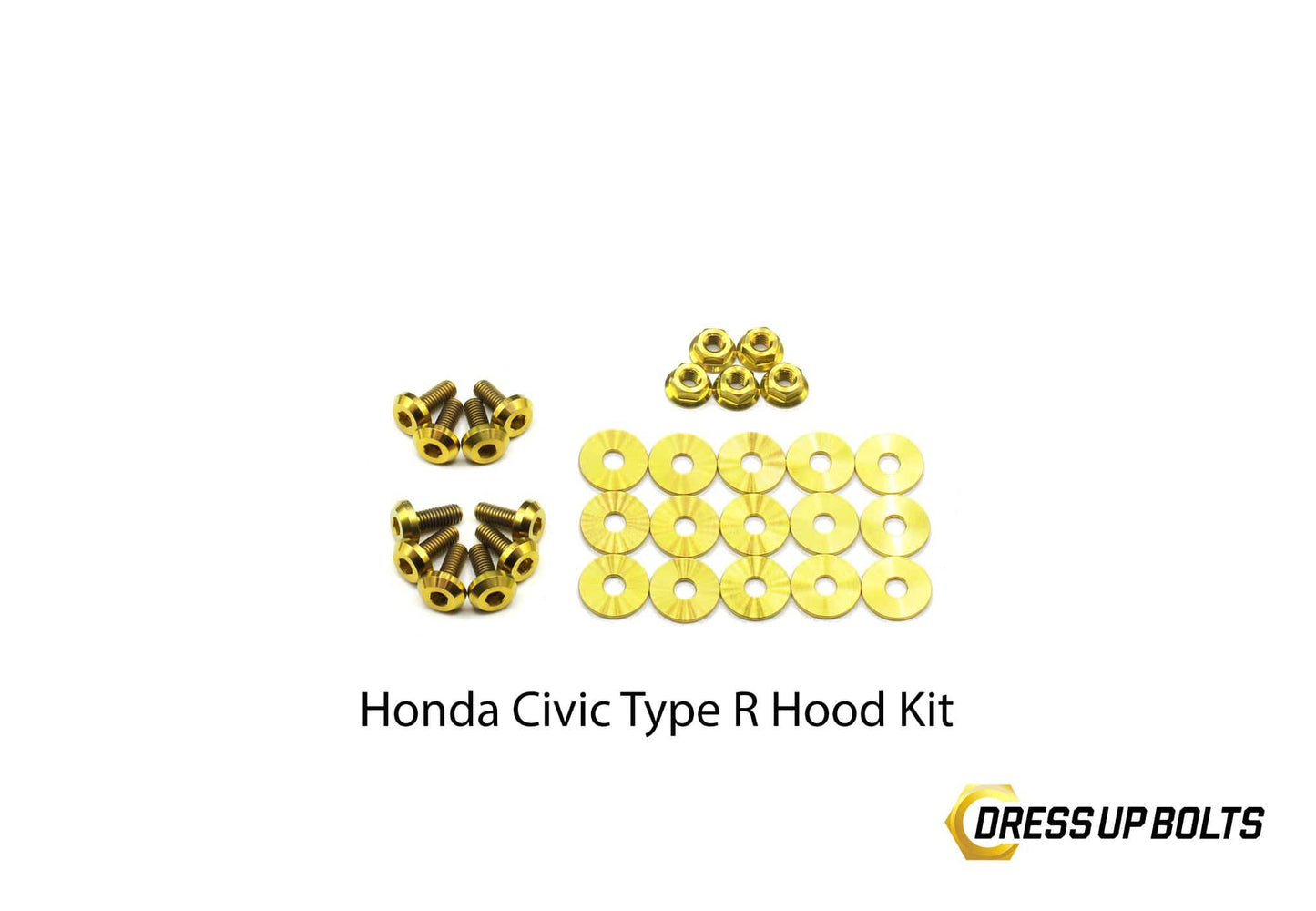 Honda Civic Type R (2017-2019) Titanium Dress Up Bolts Hood Kit - DressUpBolts.com