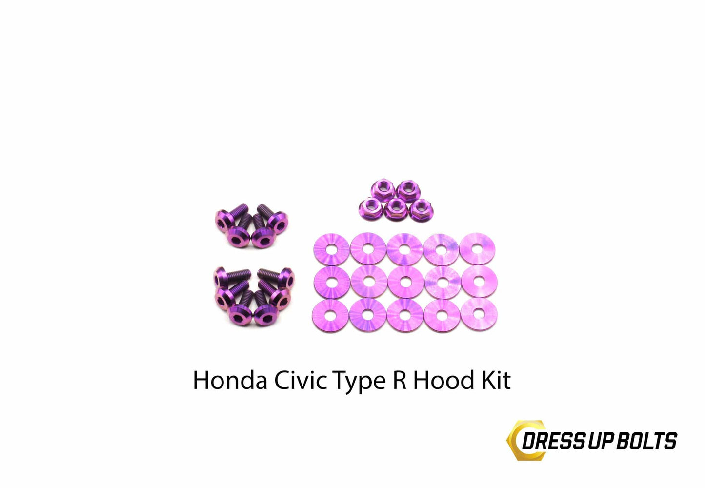 Honda Civic Type R (2017-2019) Titanium Dress Up Bolts Hood Kit - DressUpBolts.com