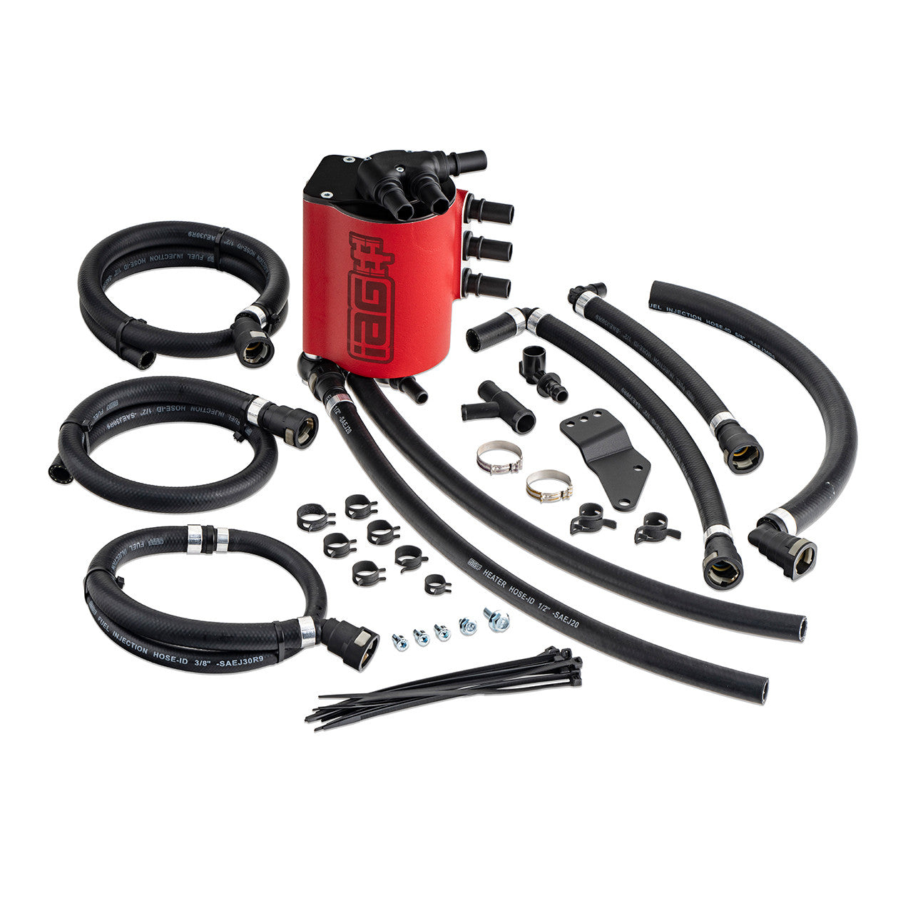 IAG V3 Street Series Air / Oil Separator (AOS) For 2006-07 Subaru WRX & 2004-07 STI - Red Finish