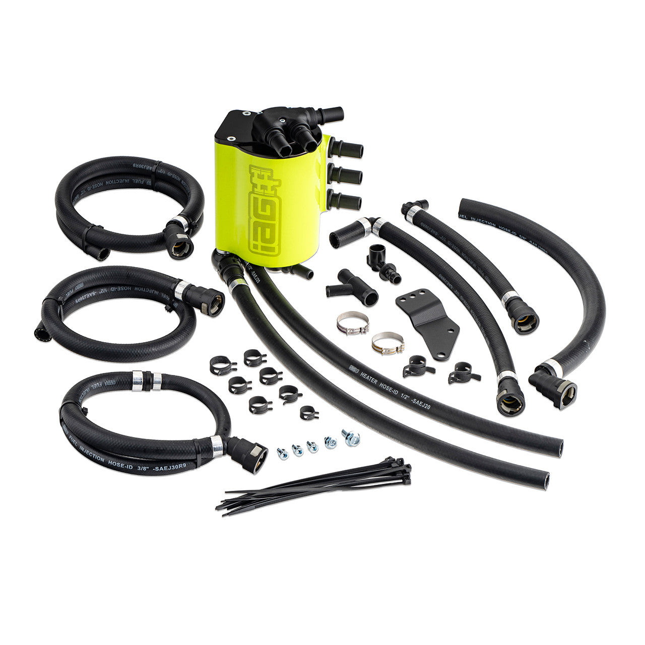 IAG V3 Street Series Air / Oil Separator (AOS) For 2006-07 Subaru WRX & 2004-07 STI - Neon Yellow Finish