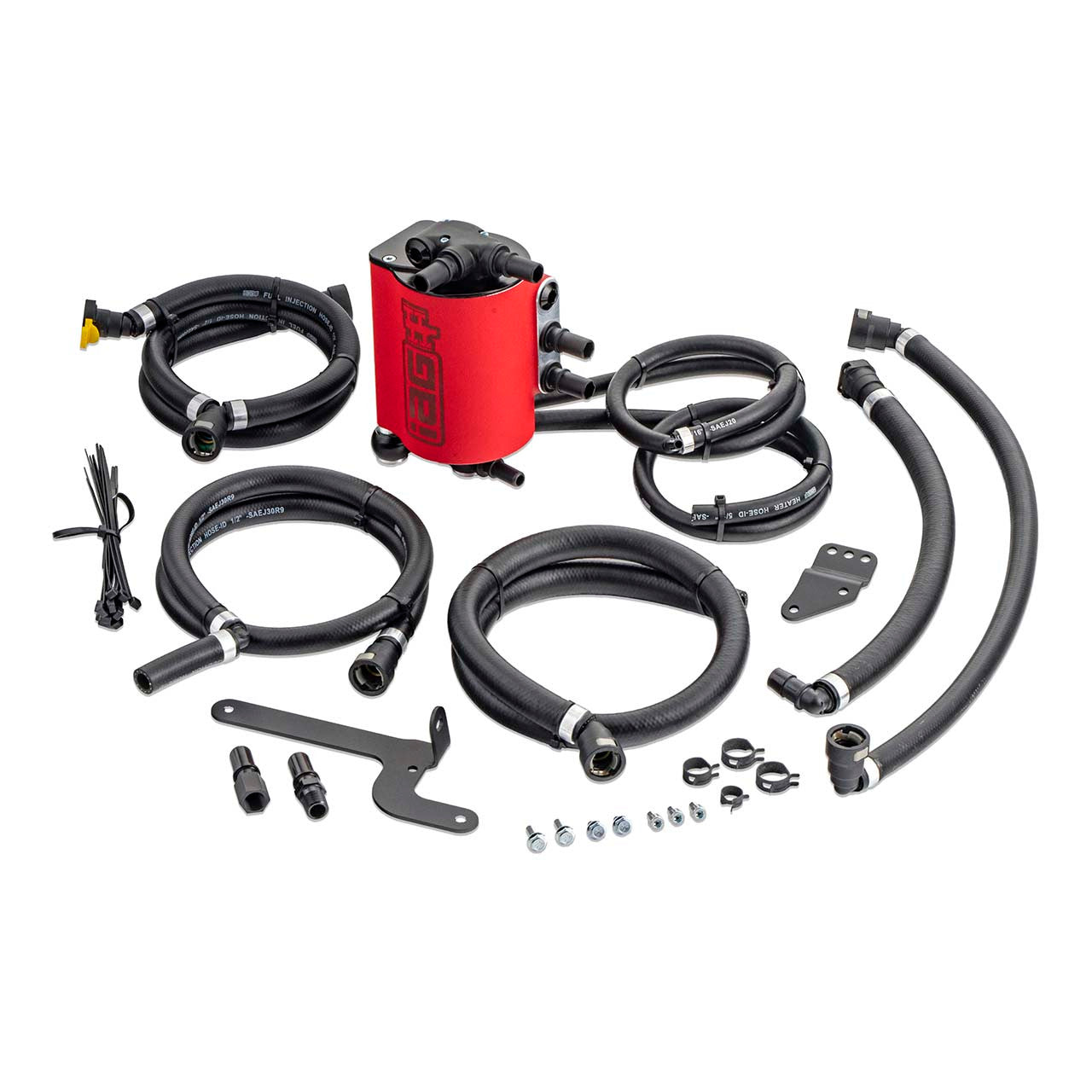 IAG V3 Street Series Air / Oil Separator (AOS) For 2015-21 Subaru WRX - Red Finish