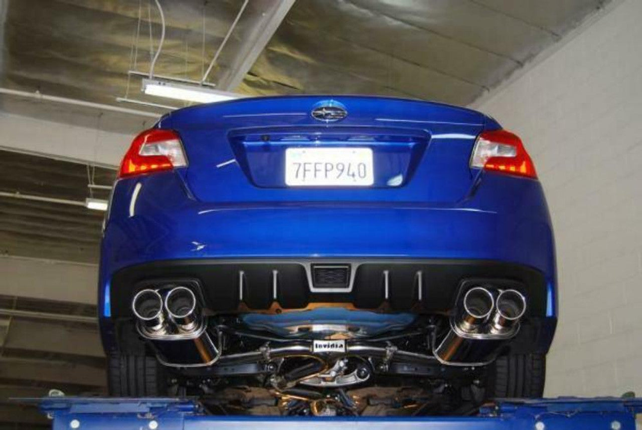 Invidia 15+ Subaru WRX/STI 4Dr Q300 Twin Outlet Rolled Stainless Steel Quad Tip Cat-Back Exhaust