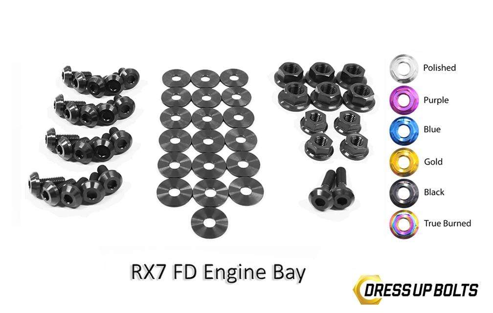 Mazda RX-7 FD/FD3S (1992-2002) Titanium Dress Up Bolts Engine Bay Kit - DressUpBolts.com