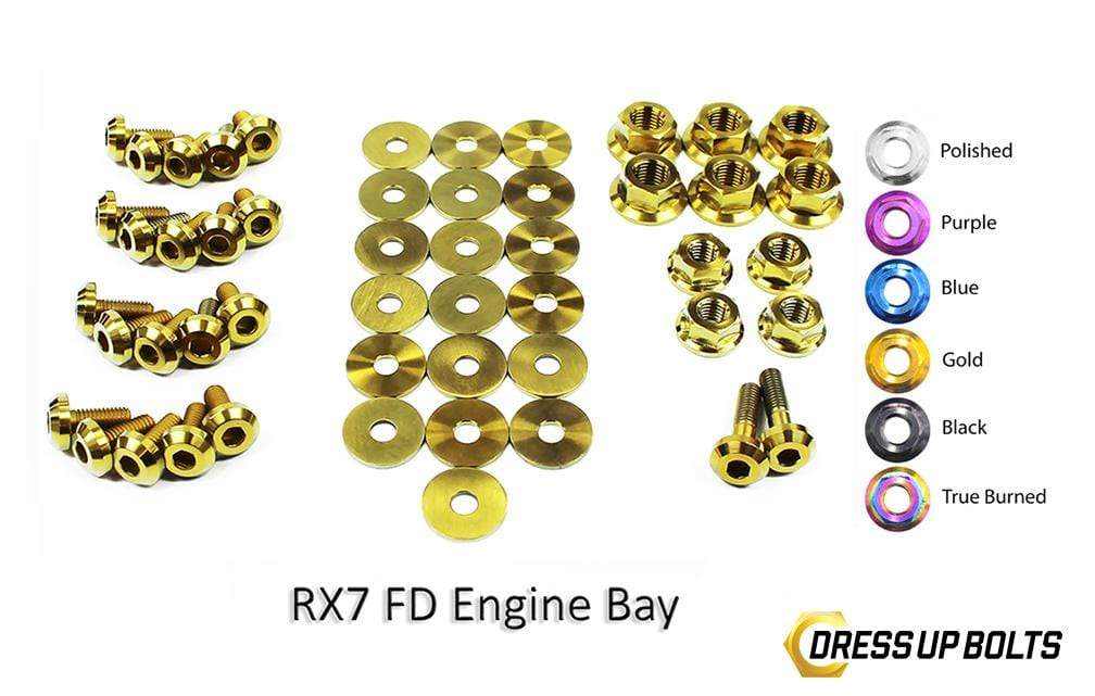 Mazda RX-7 FD/FD3S (1992-2002) Titanium Dress Up Bolts Engine Bay Kit - DressUpBolts.com
