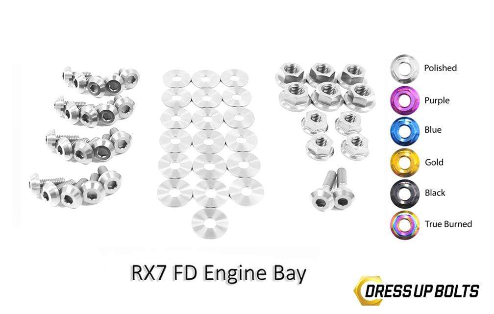 Mazda RX-7 FD/FD3S (1992-2002) Titanium Dress Up Bolts Engine Bay Kit - DressUpBolts.com
