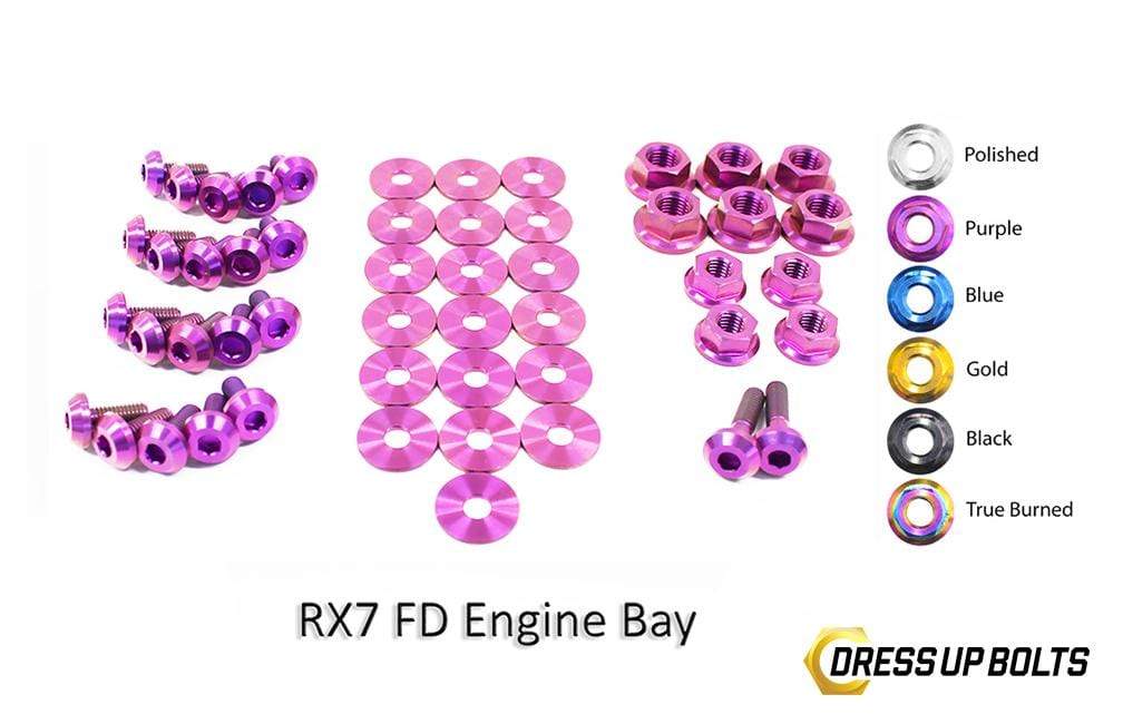 Mazda RX-7 FD/FD3S (1992-2002) Titanium Dress Up Bolts Engine Bay Kit - DressUpBolts.com