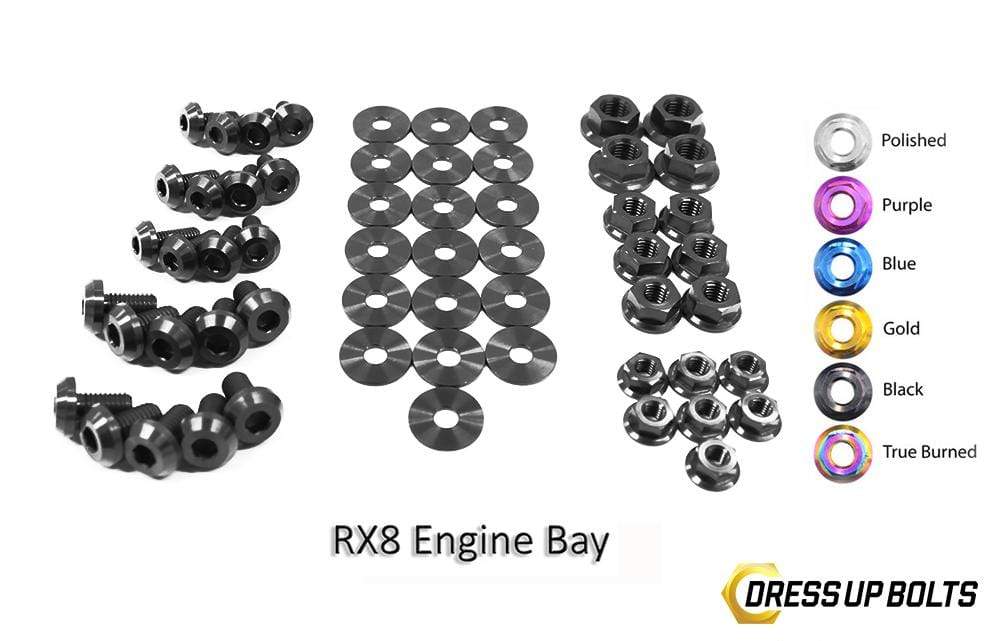 Mazda RX-8 FE (2003-2012) Titanium Dress Up Bolts Engine Bay Kit - DressUpBolts.com