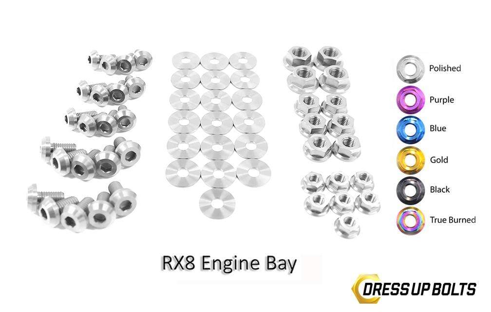 Mazda RX-8 FE (2003-2012) Titanium Dress Up Bolts Engine Bay Kit - DressUpBolts.com