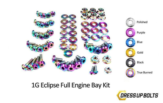 Mitsubishi 1G Eclipse (1990-1994) Titanium Dress Up Bolts Full Engine Bay Kit - DressUpBolts.com