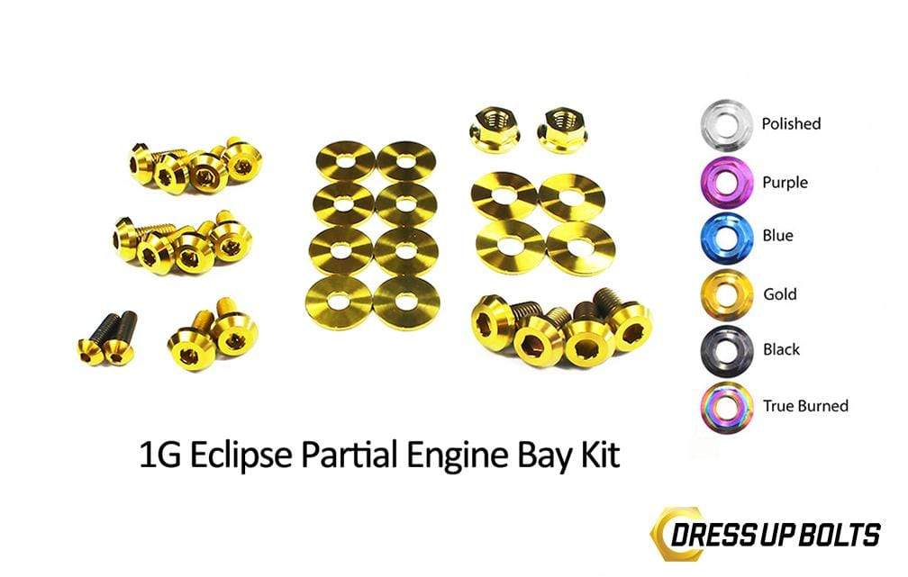 Mitsubishi 1G Eclipse (1990-1994) Titanium Dress Up Bolts Partial Engine Bay Kit - DressUpBolts.com
