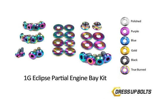 Mitsubishi 1G Eclipse (1990-1994) Titanium Dress Up Bolts Partial Engine Bay Kit - DressUpBolts.com