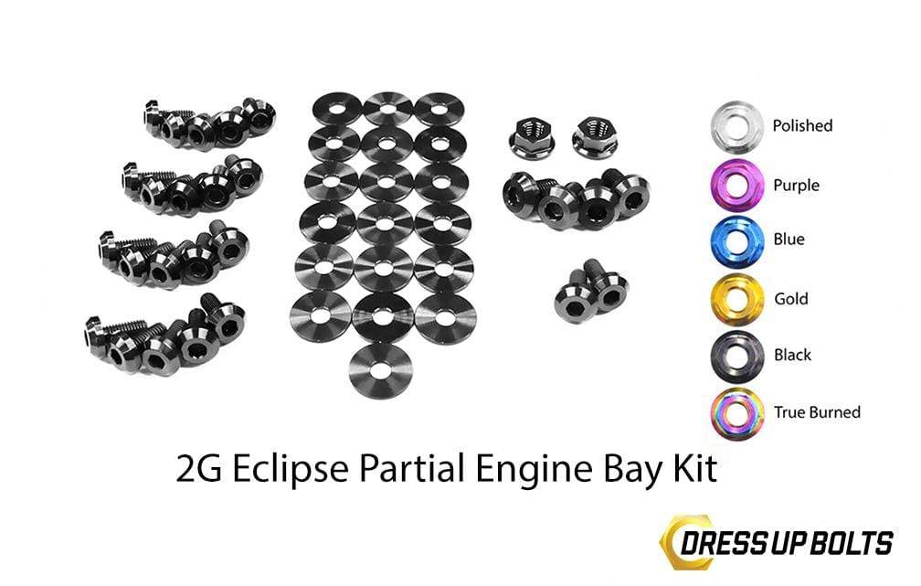 Mitsubishi 2G Eclipse (1995-1999) Titanium Dress Up Bolts Partial Engine Bay Kit - DressUpBolts.com