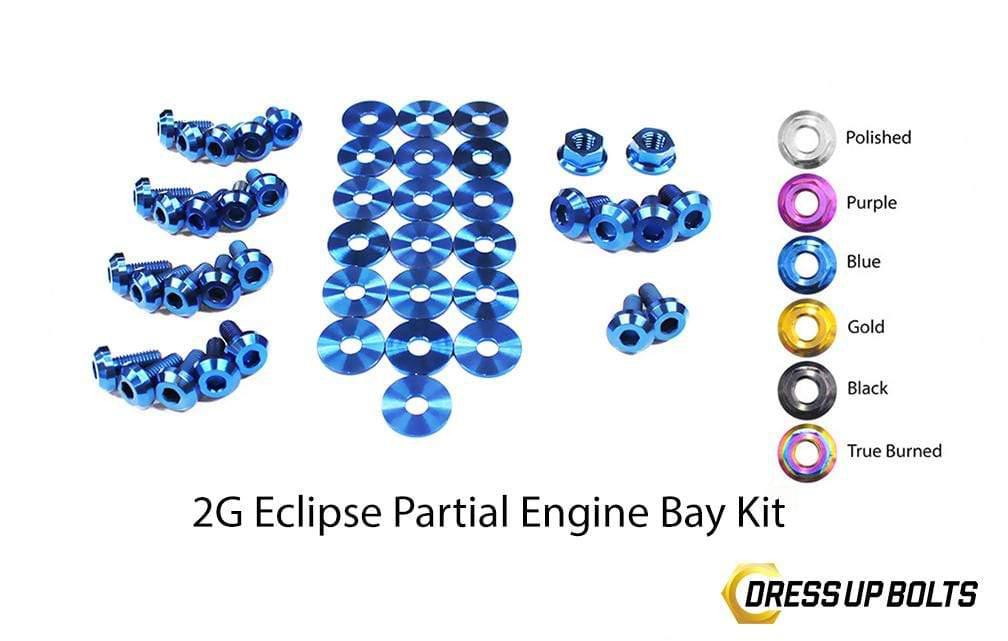 Mitsubishi 2G Eclipse (1995-1999) Titanium Dress Up Bolts Partial Engine Bay Kit - DressUpBolts.com