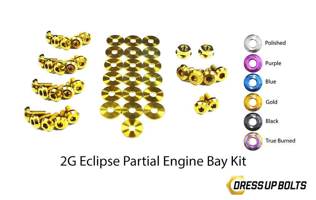 Mitsubishi 2G Eclipse (1995-1999) Titanium Dress Up Bolts Partial Engine Bay Kit - DressUpBolts.com