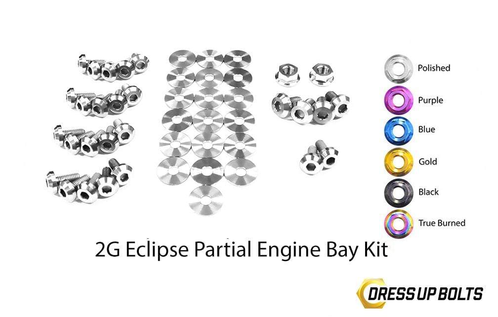 Mitsubishi 2G Eclipse (1995-1999) Titanium Dress Up Bolts Partial Engine Bay Kit - DressUpBolts.com