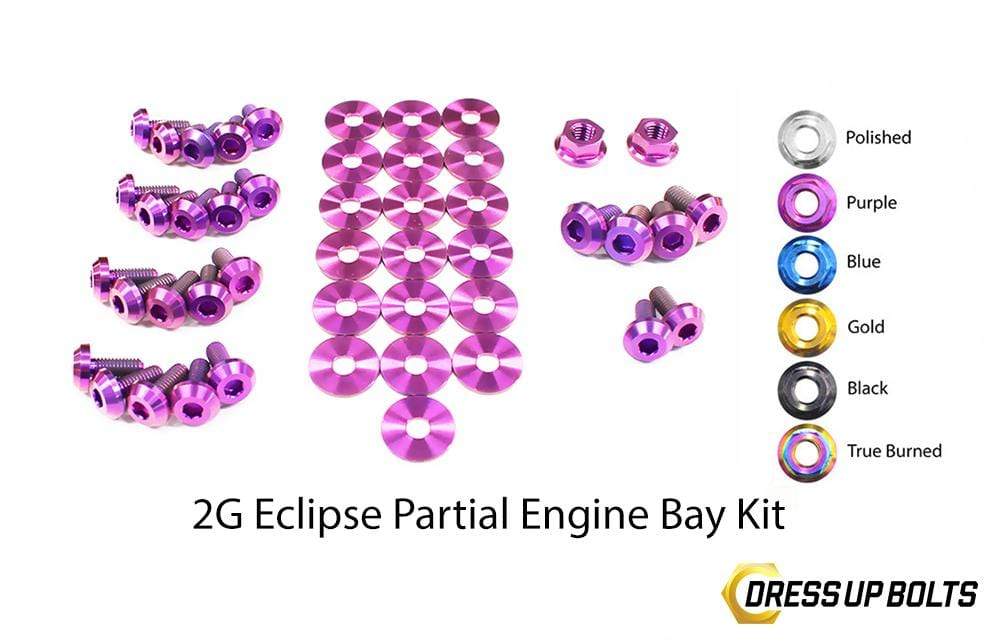Mitsubishi 2G Eclipse (1995-1999) Titanium Dress Up Bolts Partial Engine Bay Kit - DressUpBolts.com