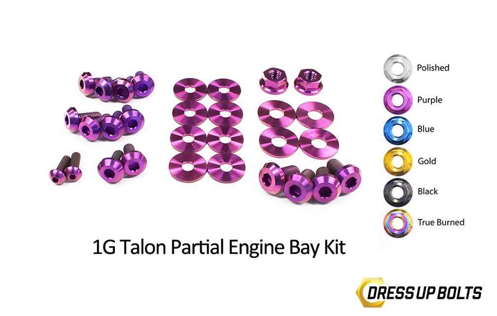 Eagle 1G Talon DSM (1990-1994) Titanium Dress Up Bolts Partial Engine Bay Kit - DressUpBolts.com
