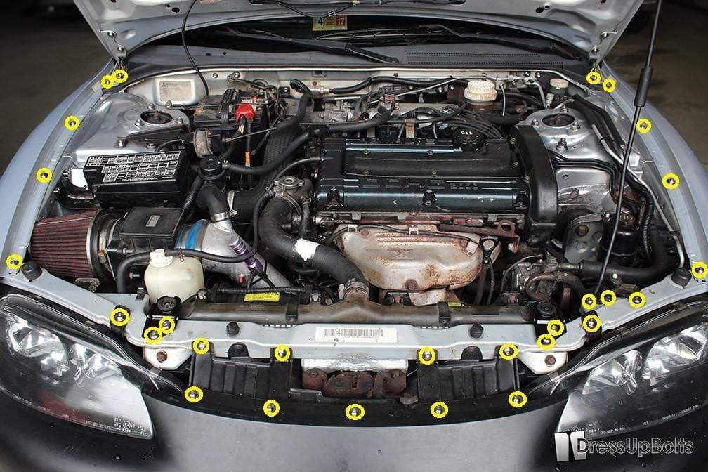 Eagle 2G Talon DSM (1995-1999) Titanium Dress Up Bolts Partial Engine Bay Kit - DressUpBolts.com