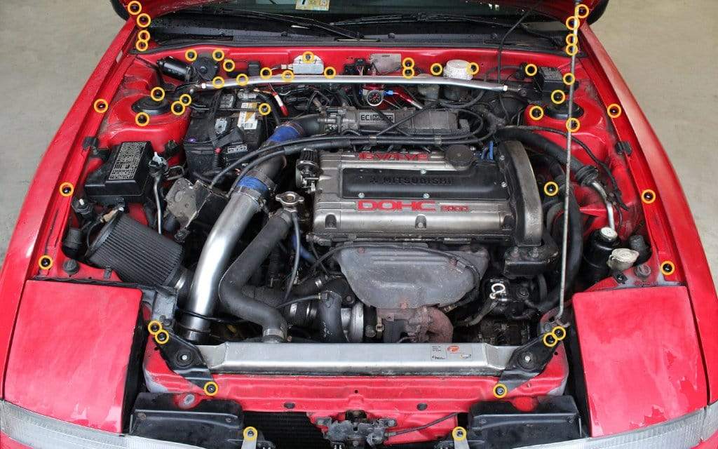 Eagle 1G Talon DSM (1990-1994) Titanium Dress Up Bolts Full Engine Bay Kit - DressUpBolts.com