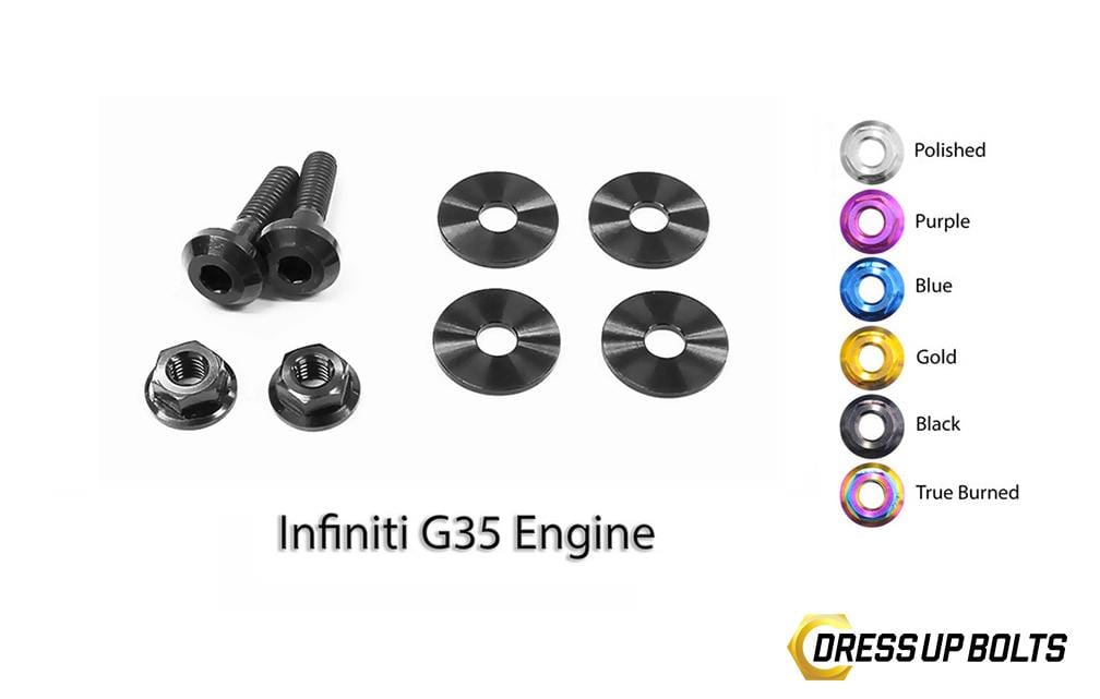 Infiniti G35 Coupe and Sedan (2003-2007) V35 Titanium Dress Up Bolts Engine Kit - DressUpBolts.com