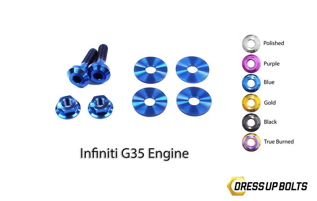 Infiniti G35 Coupe and Sedan (2003-2007) V35 Titanium Dress Up Bolts Engine Kit - DressUpBolts.com
