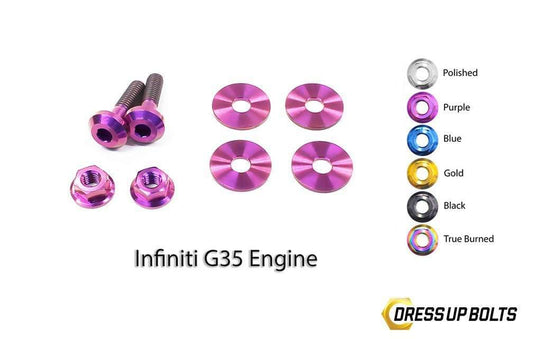 Infiniti G35 Coupe and Sedan (2003-2007) V35 Titanium Dress Up Bolts Engine Kit - DressUpBolts.com