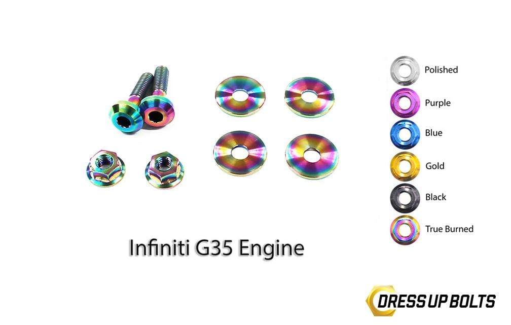 Infiniti G35 Coupe and Sedan (2003-2007) V35 Titanium Dress Up Bolts Engine Kit - DressUpBolts.com