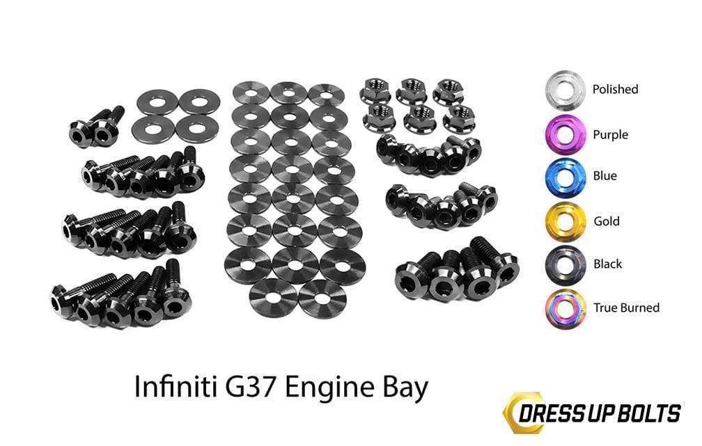 Infiniti G37 Coupe and Sedan (2008-2013) V36 Titanium Dress Up Bolts Engine Bay Kit - DressUpBolts.com
