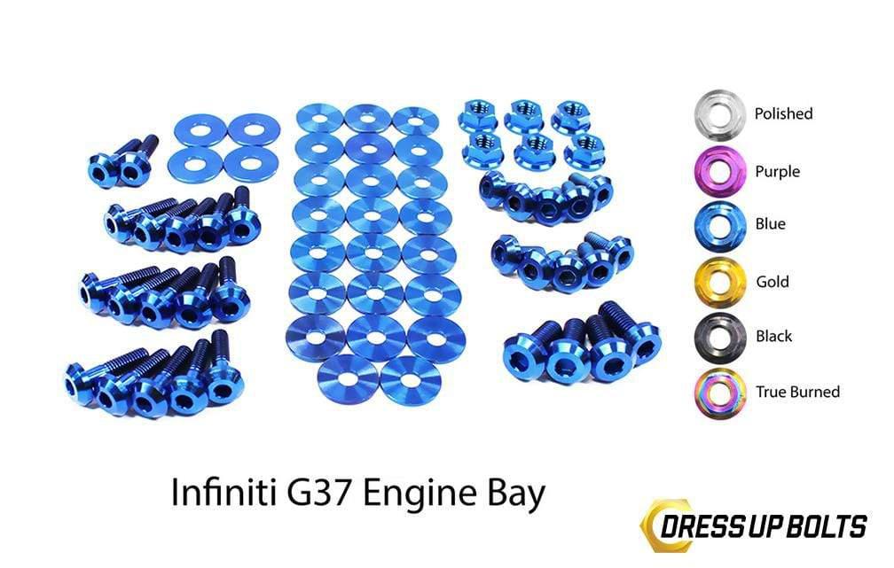 Infiniti G37 Coupe and Sedan (2008-2013) V36 Titanium Dress Up Bolts Engine Bay Kit - DressUpBolts.com