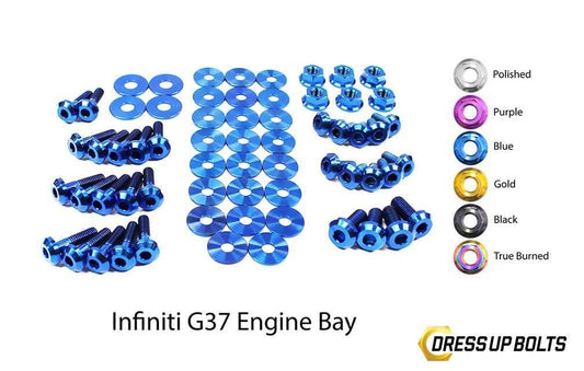 Infiniti G37 Coupe and Sedan (2008-2013) V36 Titanium Dress Up Bolts Engine Bay Kit - DressUpBolts.com