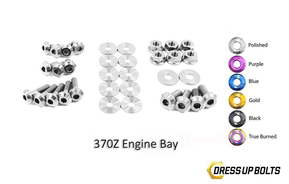 Nissan 370Z (2009-2019) Z34 Titanium Dress Up Bolts Engine Bay Kit - DressUpBolts.com