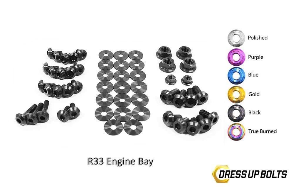 Nissan Skyline R33 (1993-1998) Titanium Dress Up Bolts Engine Bay Kit - DressUpBolts.com