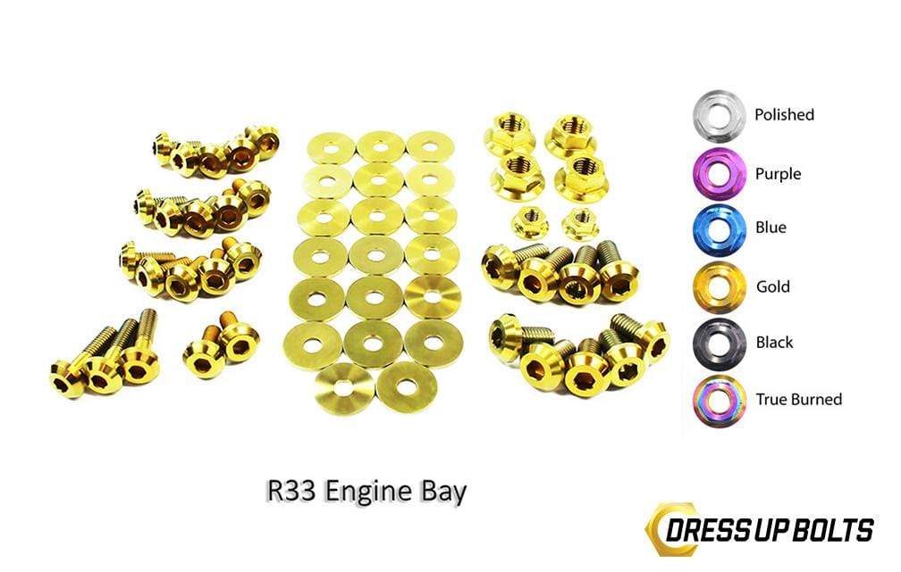 Nissan Skyline R33 (1993-1998) Titanium Dress Up Bolts Engine Bay Kit - DressUpBolts.com