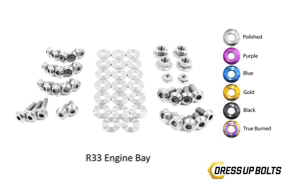 Nissan Skyline R33 (1993-1998) Titanium Dress Up Bolts Engine Bay Kit - DressUpBolts.com