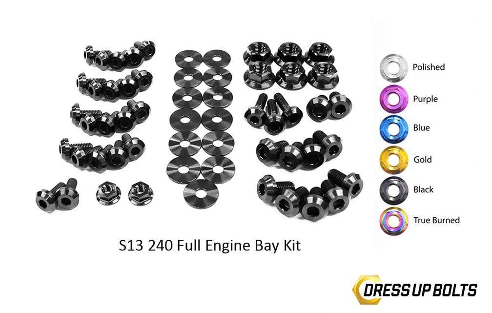 Nissan S13 240sx (1989-1995) Titanium Dress Up Bolts Full Engine Bay Kit - DressUpBolts.com