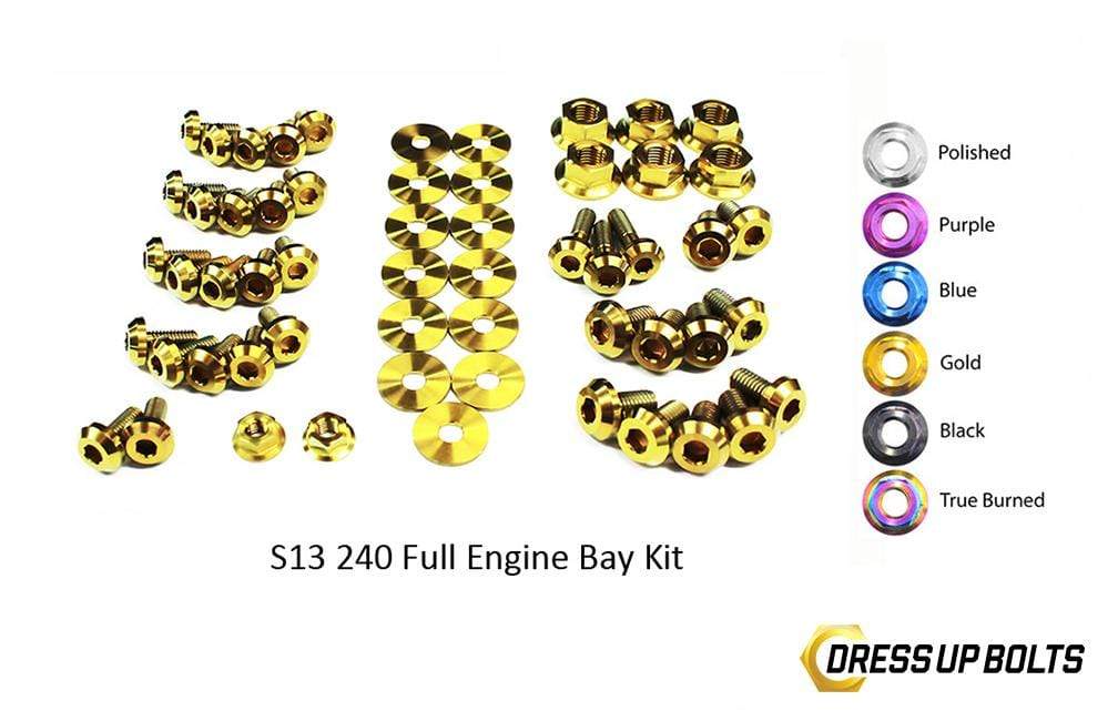 Nissan S13 240sx (1989-1995) Titanium Dress Up Bolts Full Engine Bay Kit - DressUpBolts.com
