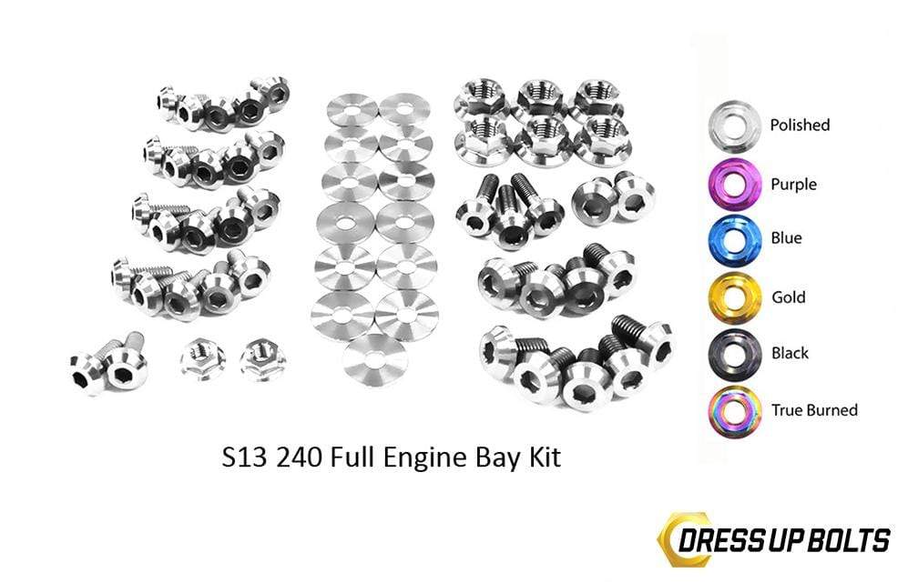 Nissan S13 240sx (1989-1995) Titanium Dress Up Bolts Full Engine Bay Kit - DressUpBolts.com