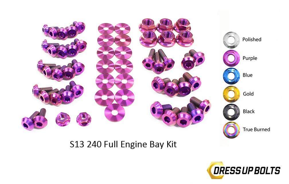 Nissan S13 240sx (1989-1995) Titanium Dress Up Bolts Full Engine Bay Kit - DressUpBolts.com