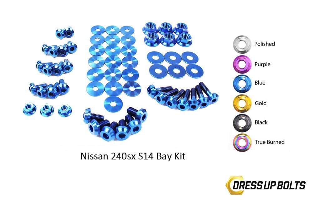Nissan S14 240sx (1995-1998) Titanium Dress Up Bolts Engine Bay Kit - DressUpBolts.com