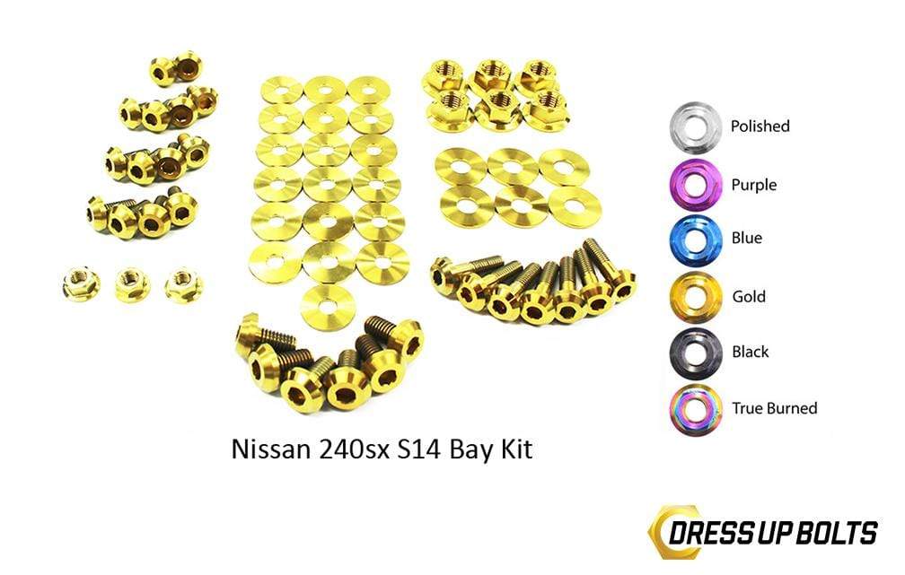 Nissan S14 240sx (1995-1998) Titanium Dress Up Bolts Engine Bay Kit - DressUpBolts.com