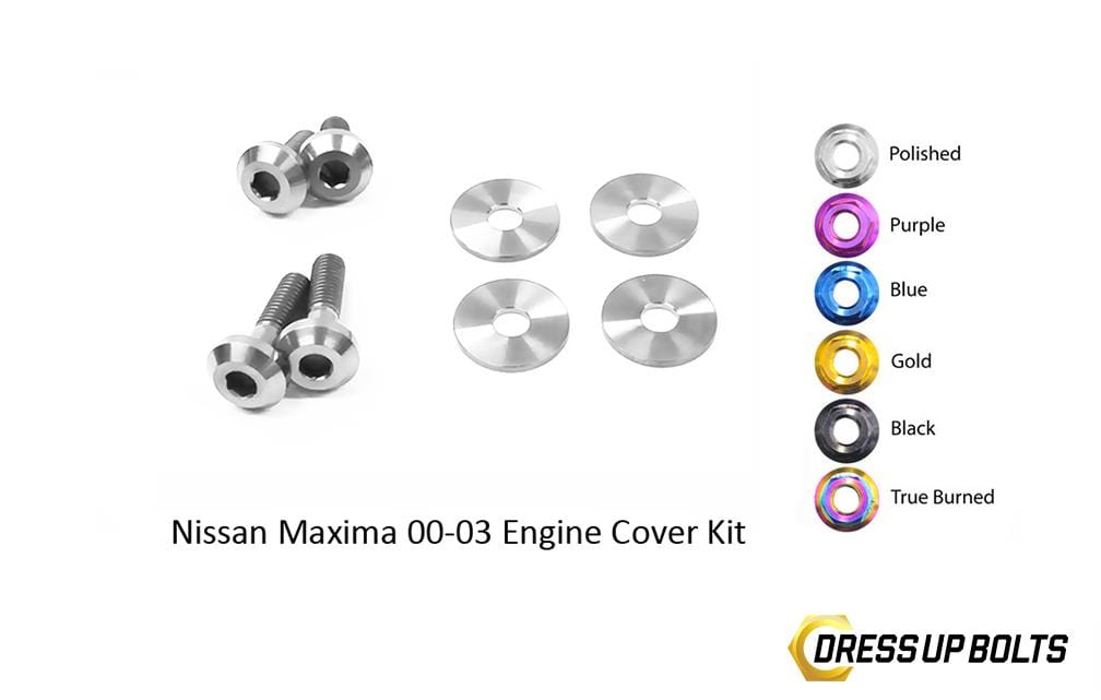 Nissan Maxima (2000-2003) Titanium Dress Up Bolts Engine Cover Kit - DressUpBolts.com