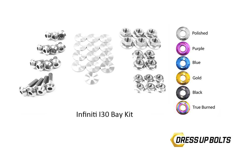 Infiniti I30 (2000-2001) Titanium Dress Up Bolts Engine Bay Kit - DressUpBolts.com