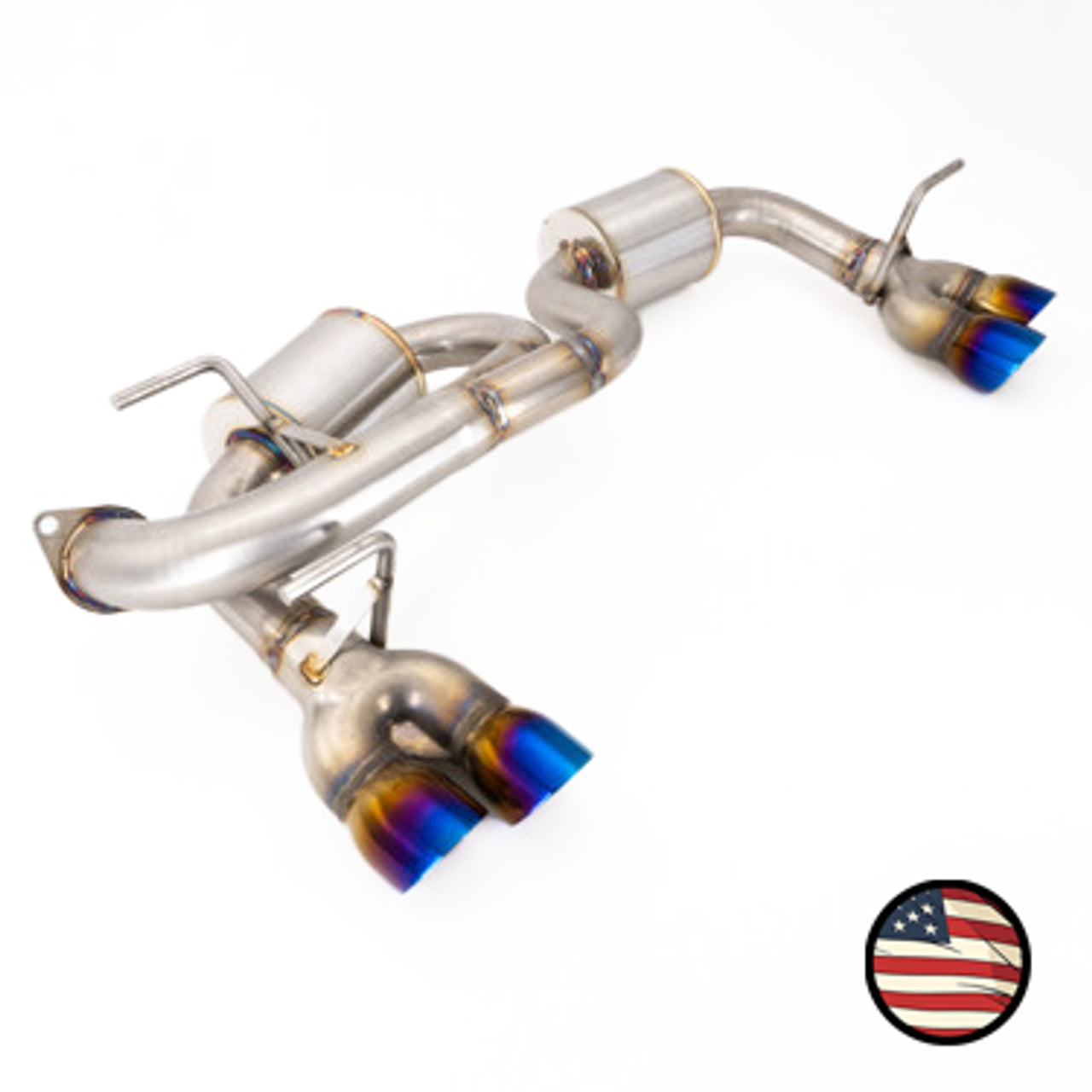 Axleback Exhaust - 2018-23 Crosstrek - 5" Muffler - Quad Exit - 3" Double Wall Neochrome Tips