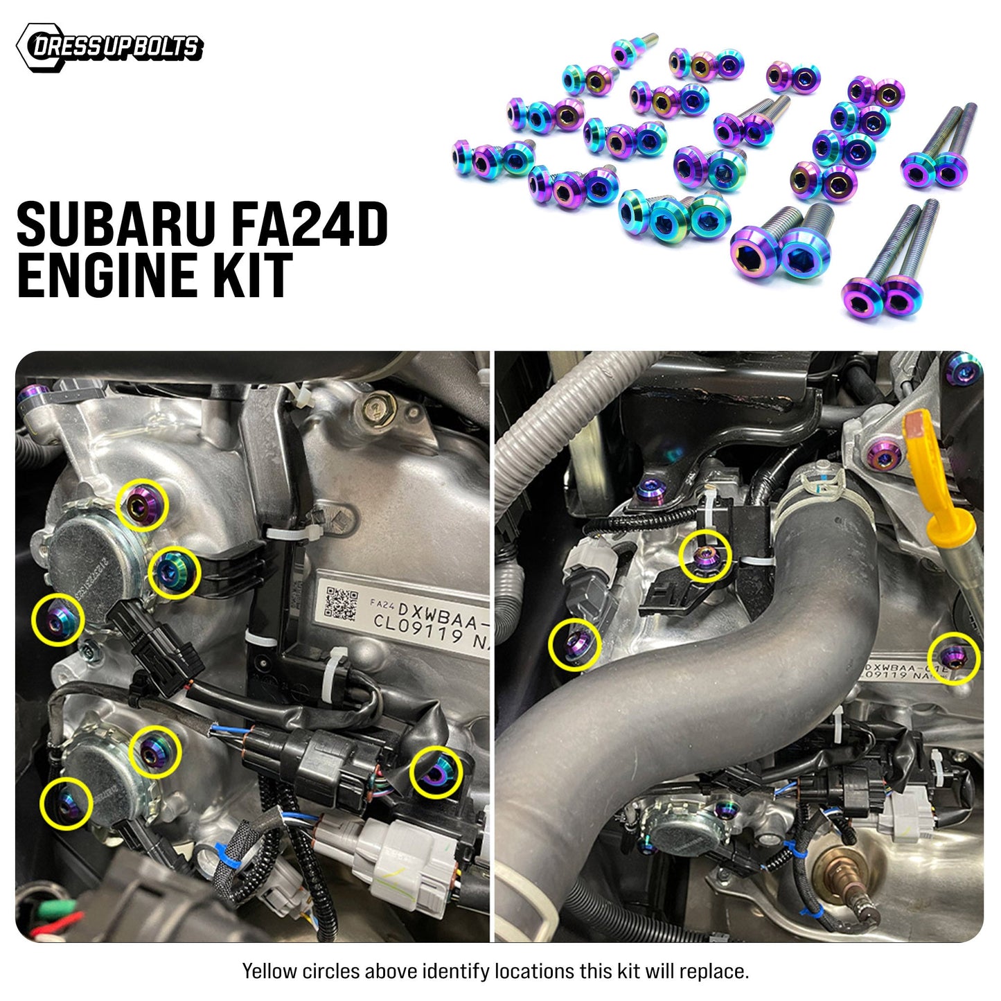 Dress Up Bolts Titanium Hardware Engine Kit - Subaru FA24D Engine