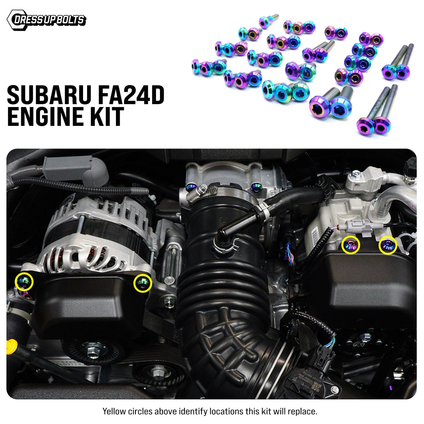 Dress Up Bolts Titanium Hardware Engine Kit - Subaru FA24D Engine