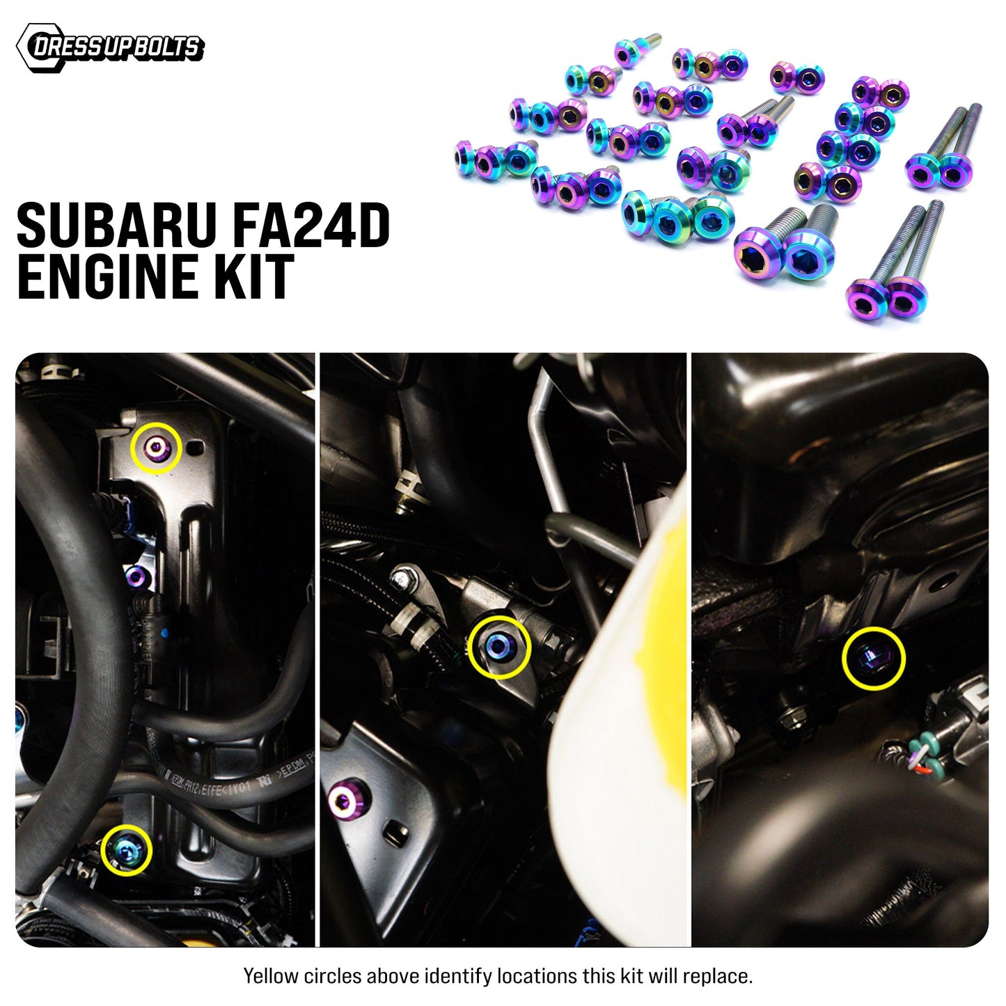 Dress Up Bolts Titanium Hardware Engine Kit - Subaru FA24D Engine